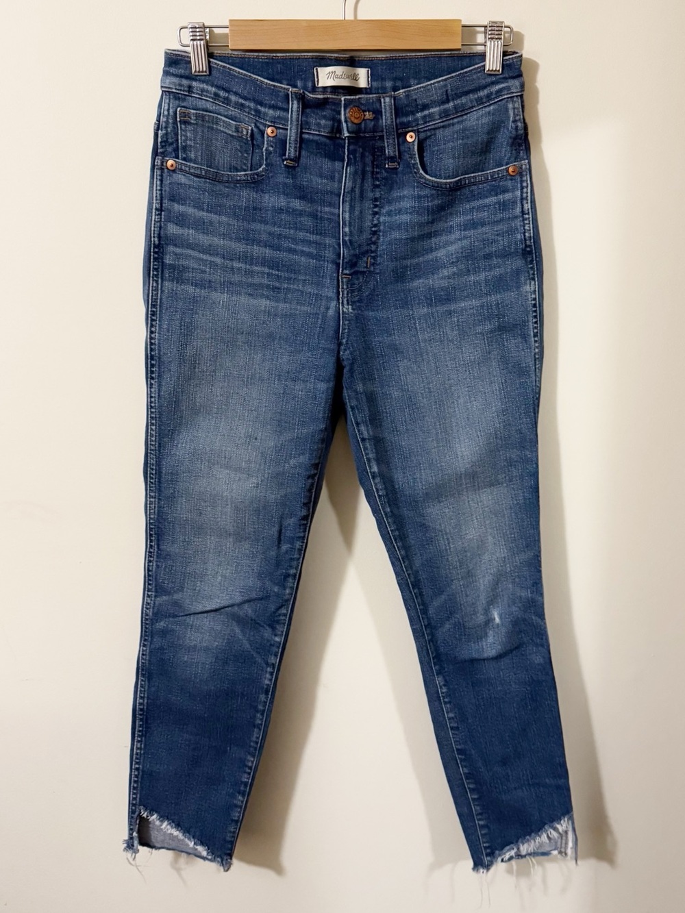 Madewell 10" High Rise Skinny Jeans Womens size 28 Ankle Slits
